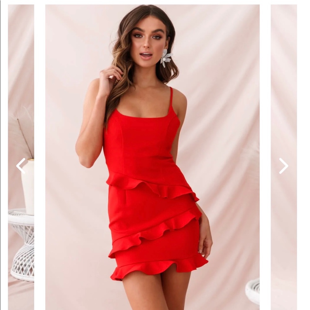 Selfie Leslie Frilled to Meet You Dress Red